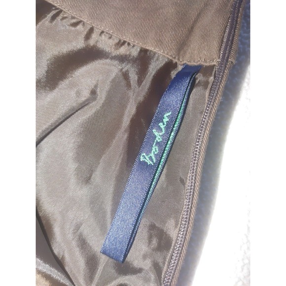 Boden Womens Brown A-Line Skirt Size 8R Polka Dot Applique Side Zip Cott… - Picture 5 of 9